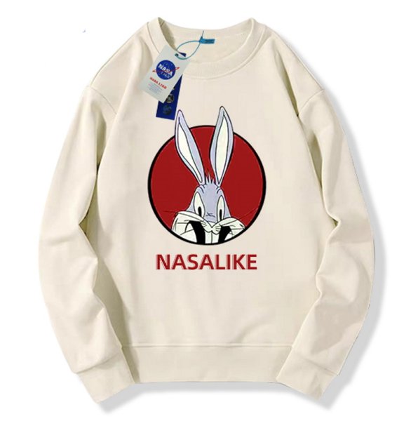 画像1: Bugs Bunny ×NASA round neck sweat shirt ユニセックス 男女兼用バックスバニー ×ナサNASAプリント スウェット トレーナー (1)