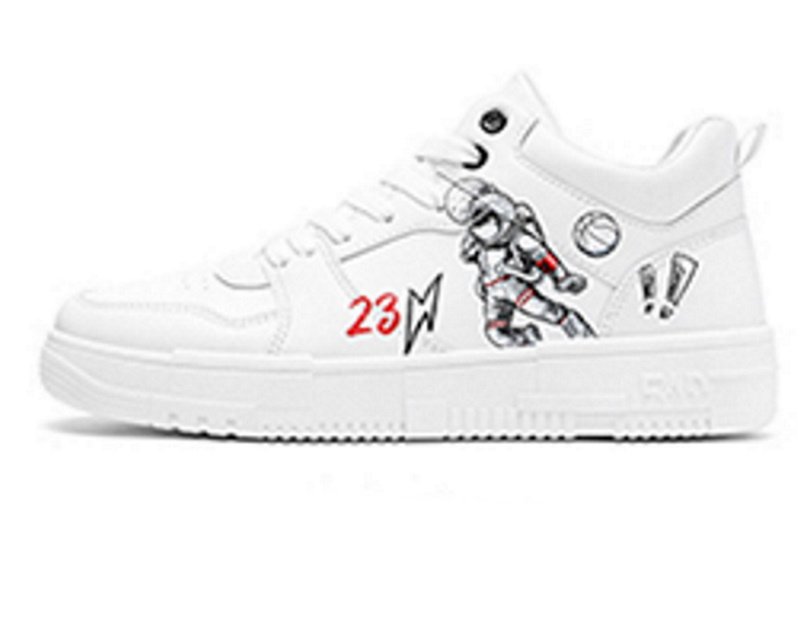 画像2: Astronaut x Throwing Ballhigh top leather LACE-UP SNEAKERS shoes  ユニセックス男女兼用ハイカットレザー宇宙飛行士×スローイングボールレースアップスニーカー カジュアル シューズ (2)