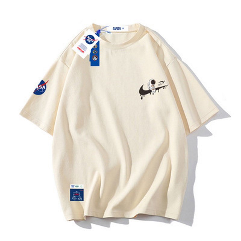 画像4: NASA x Astronaut x Raindrop swoosh Print Short-sleeved T-shirt　ユニセックス男女兼用 NASA ナサ ×宇宙飛行士×雨だれスウォッシュプリント 半袖Tシャツ (4)