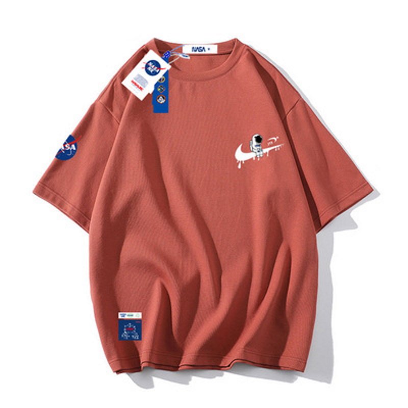 画像10: NASA x Astronaut x Raindrop swoosh Print Short-sleeved T-shirt　ユニセックス男女兼用 NASA ナサ ×宇宙飛行士×雨だれスウォッシュプリント 半袖Tシャツ (10)