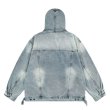 画像3: Unisex denim hoodie jacketHoodie  ユニセックス 男女兼用デニムフーディパーカー (3)