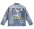 画像4: Peter Rabbit Embroidered Denim G Jean Jacket jumper ユニセックス 男女兼用ピーターラビット刺繍デニムGジャンジャケット ブルゾン スタジャン (4)