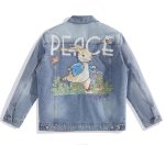 画像4: Peter Rabbit Embroidered Denim G Jean Jacket jumper ユニセックス 男女兼用ピーターラビット刺繍デニムGジャンジャケット ブルゾン スタジャン (4)