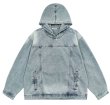 画像1: Unisex denim hoodie jacketHoodie  ユニセックス 男女兼用デニムフーディパーカー (1)