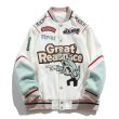 画像5: retro cartoon letters embroidered jumperBASEBALL JACKET baseball uniform jacket blouson ユニセックス 男女兼用レトロアニメ＆レター刺繍スタジアムジャンパー スタジャン MA-1 ボンバー ジャケット ブルゾン (5)