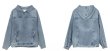 画像4: Unisex denim hoodie jacketHoodie  ユニセックス 男女兼用デニムフーディパーカー (4)