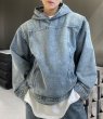画像5: Unisex denim hoodie jacketHoodie  ユニセックス 男女兼用デニムフーディパーカー (5)