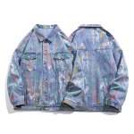 画像3: Color Graffiti Denim G Jean Jacket jumper ユニセックス 男女兼用グラフィックペイントデニムGジャンジャケット ブルゾン スタジャン (3)