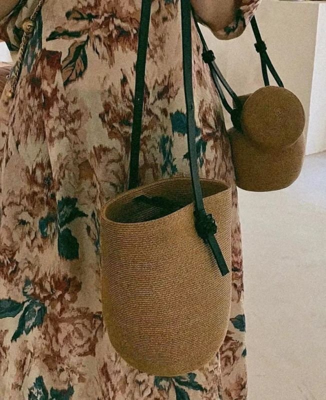 画像5: One-shoulder underarm  Straw woven bag TOTE SHOULDER BAG ワンショルダーアンダーアーム籠かごトートショルダーバッグ (5)