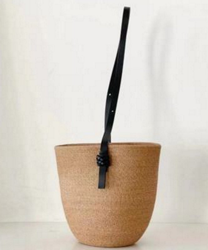 画像2: One-shoulder underarm  Straw woven bag TOTE SHOULDER BAG ワンショルダーアンダーアーム籠かごトートショルダーバッグ (2)