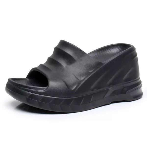 画像1: Thick-soled slope heel sandals and slippers  shoes  厚底プラットホームサンダル スリッパ サンダル  シューズ　 (1)