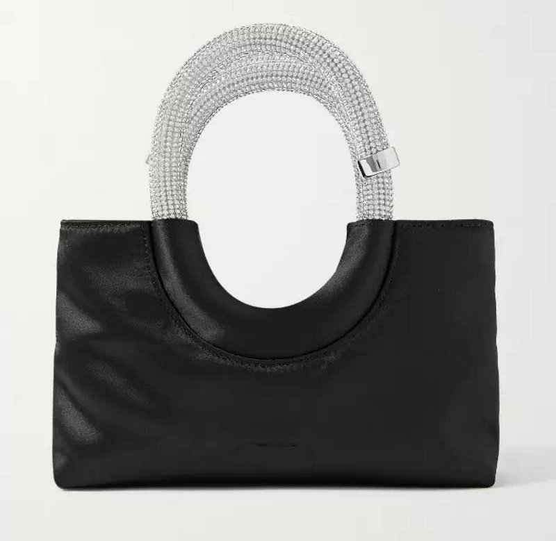 画像2: diamond-encrusted handbag TOTE  BAG ラインストーンハンドルスモールトートバッグ (2)