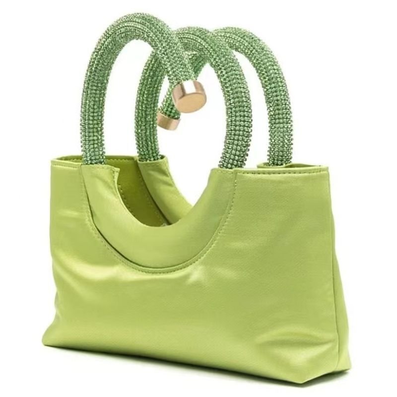 画像8: diamond-encrusted handbag TOTE  BAG ラインストーンハンドルスモールトートバッグ (8)