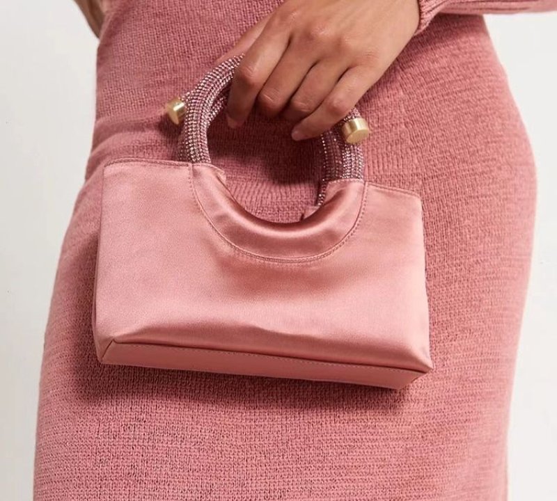 画像3: diamond-encrusted handbag TOTE  BAG ラインストーンハンドルスモールトートバッグ (3)