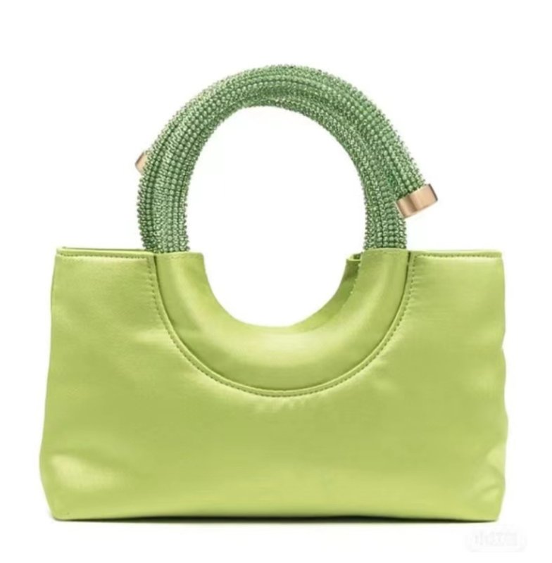 画像7: diamond-encrusted handbag TOTE  BAG ラインストーンハンドルスモールトートバッグ (7)