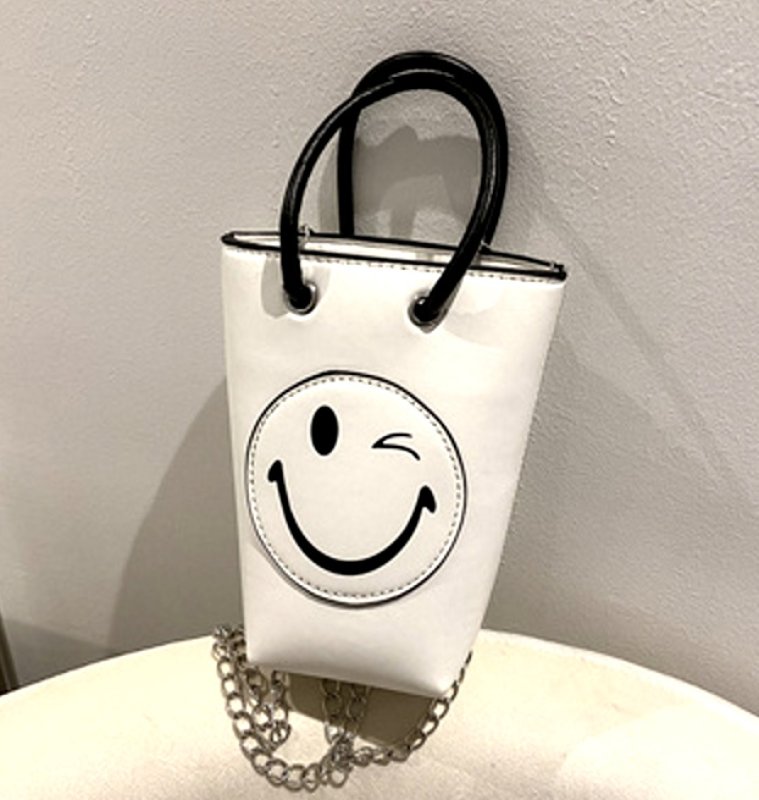 画像10: Smile bucket mobile phone bag all-match chain candy color messenger bag tote shoulder handbag スマイルキャンディーカラートートショルダーチェーンハンドバッグ (10)