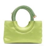 画像1: diamond-encrusted handbag TOTE  BAG　ラインストーンハンドルスモールトートバッグ (1)