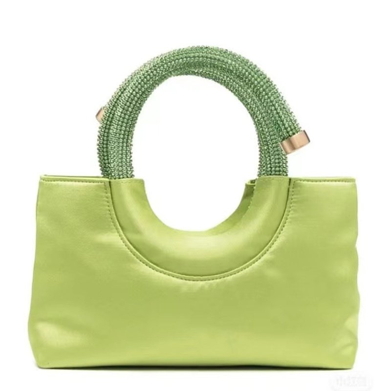 画像1: diamond-encrusted handbag TOTE  BAG　ラインストーンハンドルスモールトートバッグ (1)
