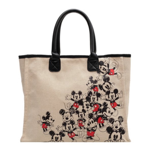 画像1: Mickey & Snoopy Canvas tote shoulder handbag　ミッキー＆スヌーピーキャンバス トートショルダーハンドバッグ (1)