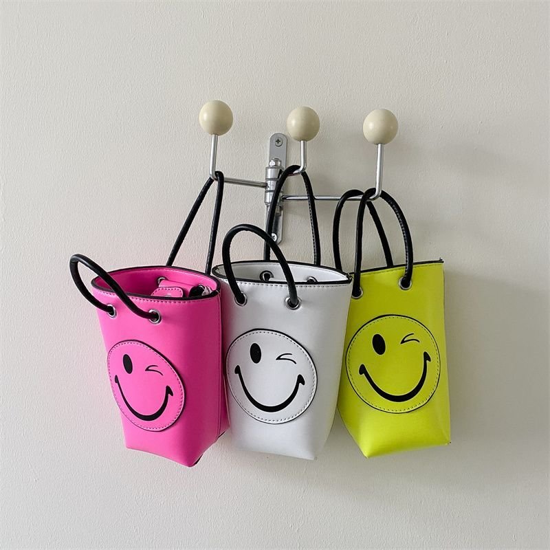 画像6: Smile bucket mobile phone bag all-match chain candy color messenger bag tote shoulder handbag スマイルキャンディーカラートートショルダーチェーンハンドバッグ (6)