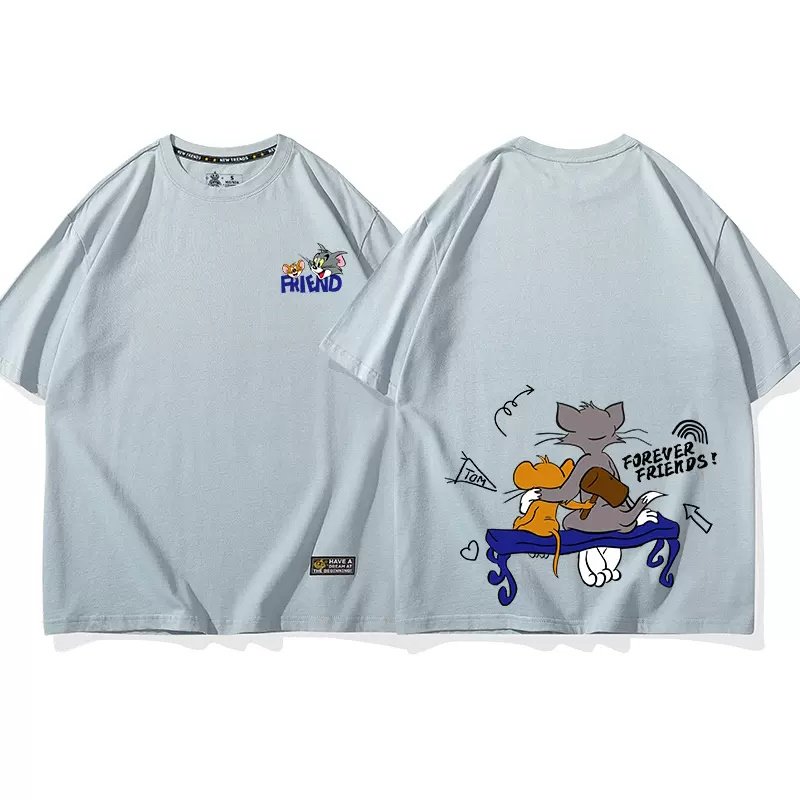 画像4: 23 Unisex Good friends Tom & Jerry Print T-shirt 男女兼用 ユニセックス トムとジェリー トム&ジェリー オーバーサイズ グッドフレンドTシャツ (4)