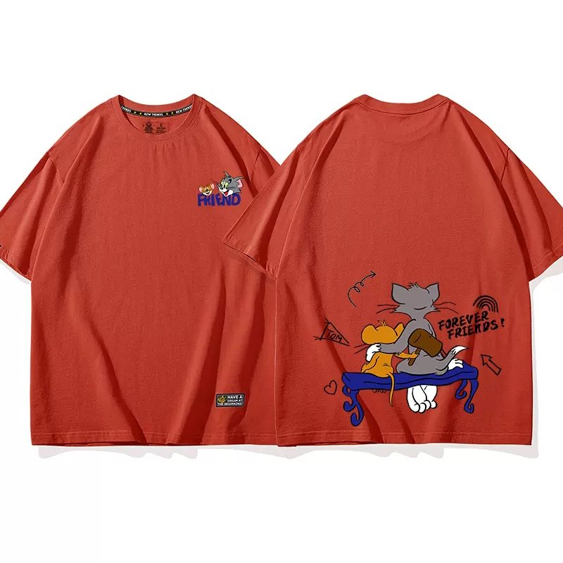 画像7: 23 Unisex Good friends Tom & Jerry Print T-shirt 男女兼用 ユニセックス トムとジェリー トム&ジェリー オーバーサイズ グッドフレンドTシャツ (7)