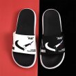 画像3: 23 Broken swoosh Flat Sandals  slippers  ユニセック男女兼用ブロークンスウォッシュ レザーフリップフロップサンダルシャワーサンダル ビーチサンダル　 (3)