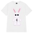 画像1: Rabbit retro cotton x kaws Print Short-sleeved T-shirt　ユニセックス男女兼用ラビット＆カウズリント 半袖Tシャツ (1)