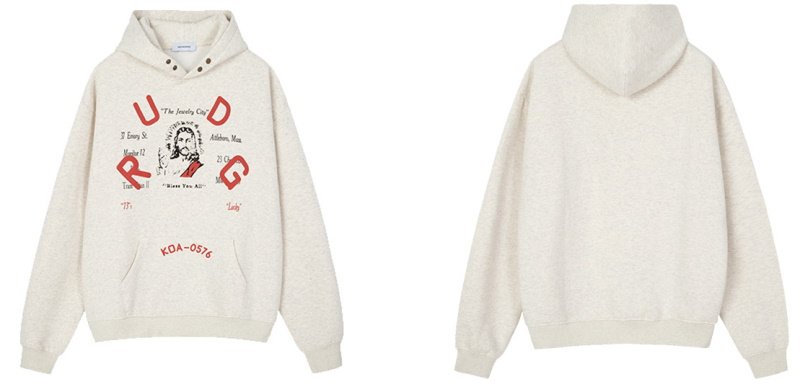 画像2: City of God print hooded Hoodie  ユニセックス 男女兼用シティオブゴッドプリント スウェット フーディ (2)