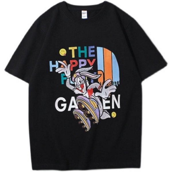 画像1: Bugs Bunny x Happy Face Print T-shirt 　男女兼用 ユニセックス バックスバニー×ハッピーフェイスプリントTシャツ (1)