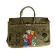 画像1: 23 Kaws Hand Print art Graffiti Birkin style tote bag Messenger bag ユニセックス カウズ  ハンドペイント グラフィック グラフィティ アート キャンバストートバック (1)