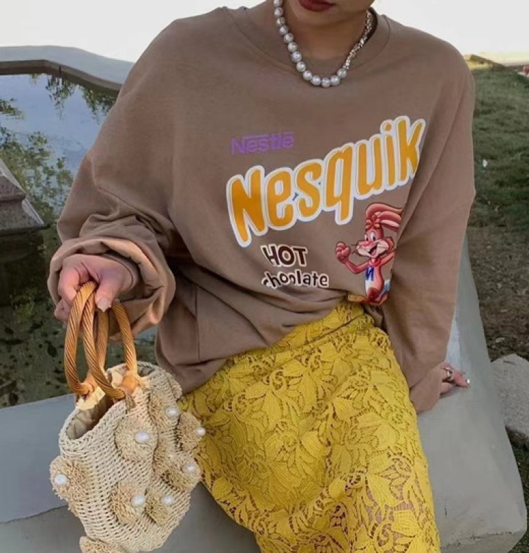 画像7: NESTLE NESQUIK x Letter Rabbit pullover round neck  sweater  ユニセックス NESTLE NESQUIK ×レターラビットラウンドネックプルオーバトレーナー (7)