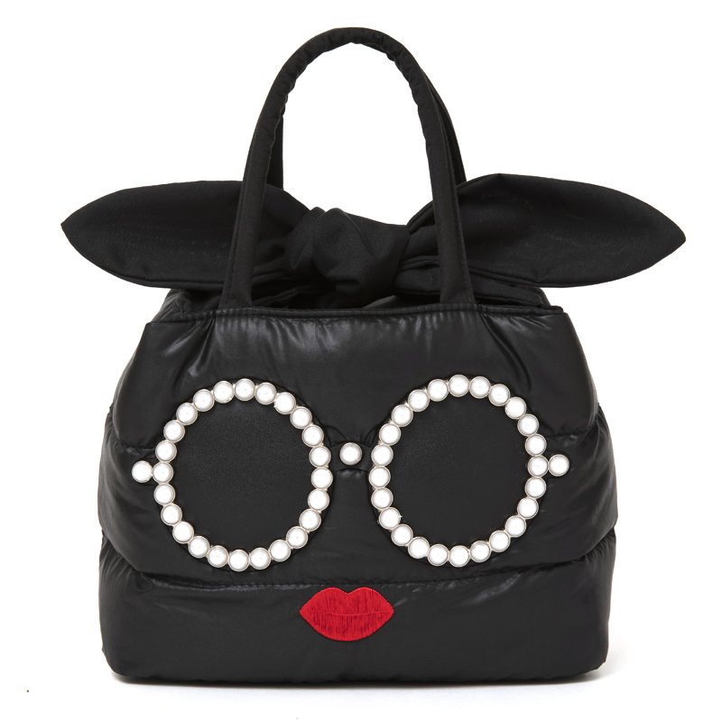 画像2: DOWN QUILTING PEARL SUNGLASSES tote handbag　ダウンキルティングパールサングラスバケットトートバッグ (2)
