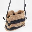 画像6: Striped drawstring sasa basket shoulder tote bag Straw woven bag 　SASAボーダー籠かごショルダートートバッグ (6)