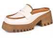 画像2: square head patent leather British style Baotou semi-slippers shoes pumps　パオトゥパテントレザープラットフォーム厚底ブリティッシュハーフサンダルローファーパンプス　スリッポン (2)