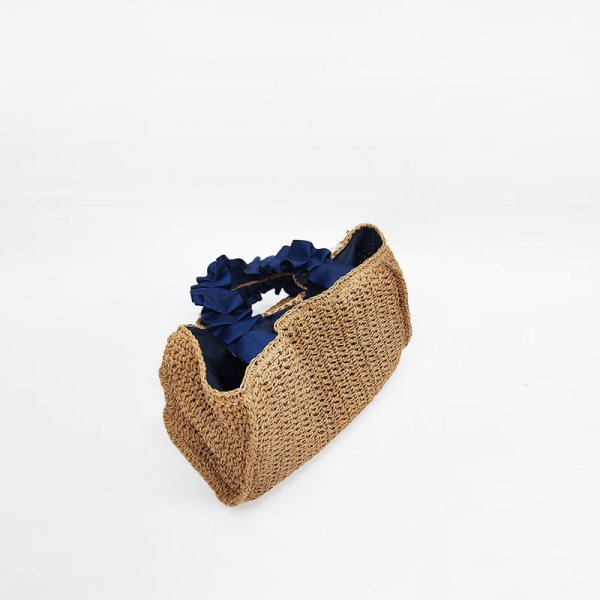 画像5: Pearl point basket tote bag  Straw woven bag 　パールポイント籠かごトートバッグショルダーバッグ (5)