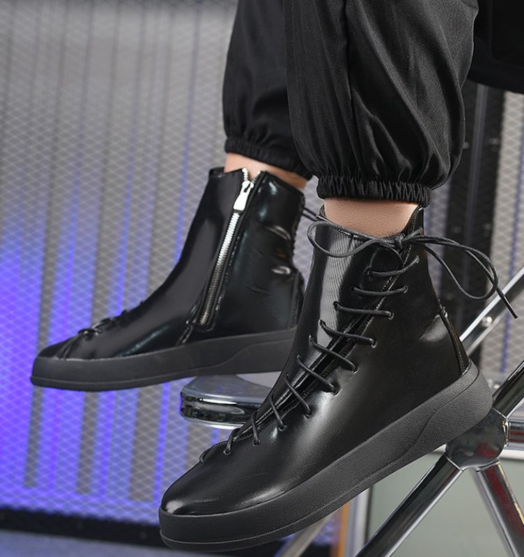 画像6: Men's high cut british leather high-top lace-up boots sneakers  ユニセックス男女兼用レザーハイカットレースアップブリティッシュブーツマーティンブーツ スニーカー (6)