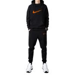 画像1: SALE セール Men& Women NO1 Broken swoosh Setup Hoodie and Pants Set  バスケットNO１ブロークン スウォッシュ プリントセットアップユニセックス男女兼用スウェットフーディ＆パンツセット (1)