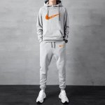 画像2: SALE セール Men& Women NO1 Broken swoosh Setup Hoodie and Pants Set  バスケットNO１ブロークン スウォッシュ プリントセットアップユニセックス男女兼用スウェットフーディ＆パンツセット (2)