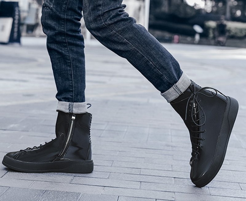 画像8: Men's high cut british leather high-top lace-up boots sneakers  ユニセックス男女兼用レザーハイカットレースアップブリティッシュブーツマーティンブーツ スニーカー (8)