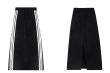 画像2: 3 lines long black skirt 　3本ライン ロング丈 マキシ丈スウェットブラックスカート (2)