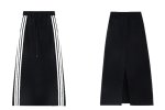 画像2: 3 lines long black skirt 　3本ライン ロング丈 マキシ丈スウェットブラックスカート (2)