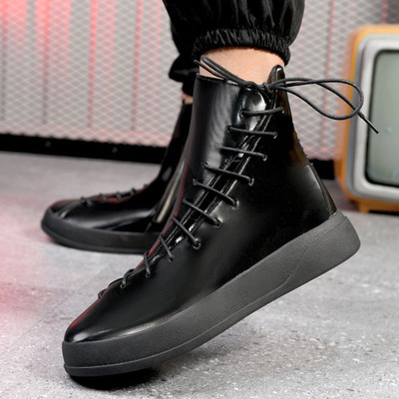 画像3: Men's high cut british leather high-top lace-up boots sneakers  ユニセックス男女兼用レザーハイカットレースアップブリティッシュブーツマーティンブーツ スニーカー (3)