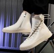 画像7: Men's high cut british leather high-top lace-up boots sneakers 　ユニセックス男女兼用レザーハイカットレースアップブリティッシュブーツマーティンブーツ スニーカー (7)