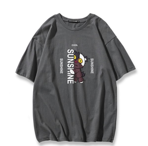 画像1: Unisex Sunshine Bear Print round neck T-shirt　 ユニセックス男女兼用サンシャインベア熊半袖 Tシャツ (1)