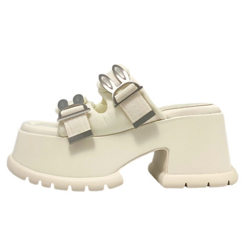 画像4: Judy Hopps platform rabbit buckle mule sandals slippers  shoes  ジュディホップス プラットフォームウサギのバックル厚底サンダル スリッパ シューズ　 (4)