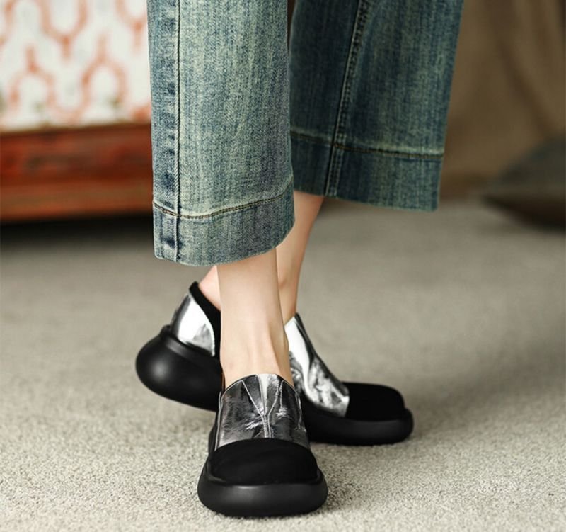 画像5: Muffin thick-soled slip-on shoes shoes pumps　レザーマフィンプラットフォーム厚底ローファーパンプス　スリッポン (5)