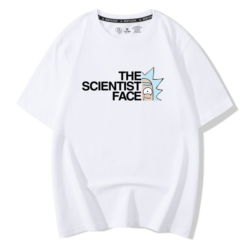 画像2: Unisex Rick and Morty the scientist face cartoon print round neck short-sleeved T-shirt  Print round neck T-shirt  ユニセックス男女兼用リック・アンド・モーティ半袖 Tシャツ (2)