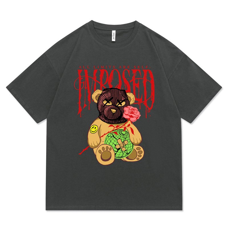 画像3: Unisex hip -hop Bear Print round neck T-shirt  ユニセックス男女兼用ヒップホップベア熊半袖 Tシャツ (3)