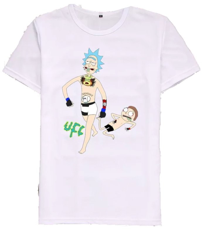 画像2: Unisex Rick and Morty Be surprised face cartoon print round neck short-sleeved T-shirt  ユニセックス男女兼用リック・アンド・モーティUFC半袖 Tシャツ (2)